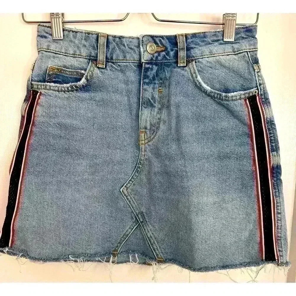 Zara Jean Skirt  with Side Stripes Size XS
